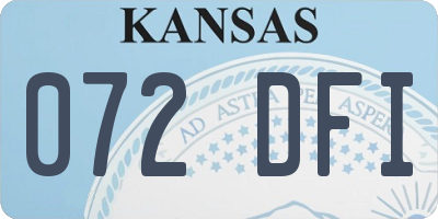 KS license plate 072DFI