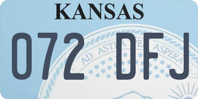 KS license plate 072DFJ
