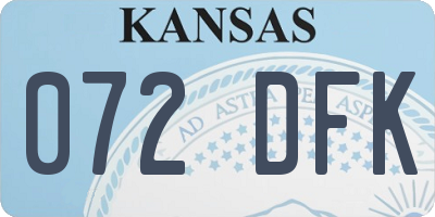 KS license plate 072DFK