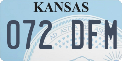 KS license plate 072DFM