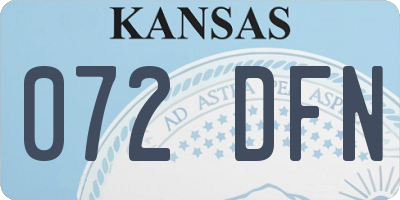 KS license plate 072DFN