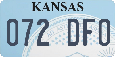 KS license plate 072DFO