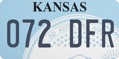 KS license plate 072DFR