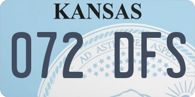 KS license plate 072DFS