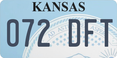 KS license plate 072DFT