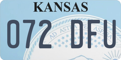 KS license plate 072DFU