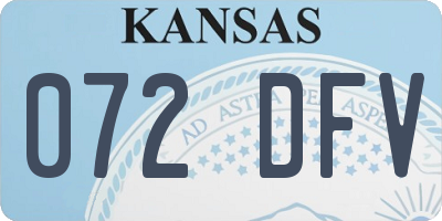 KS license plate 072DFV