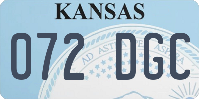 KS license plate 072DGC