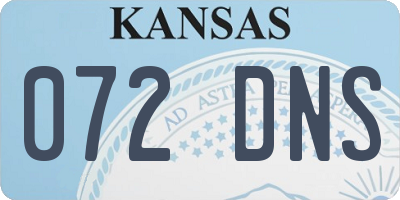 KS license plate 072DNS