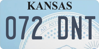 KS license plate 072DNT
