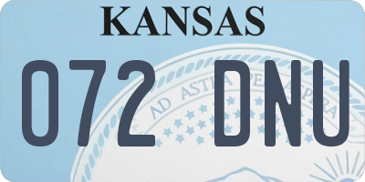 KS license plate 072DNU