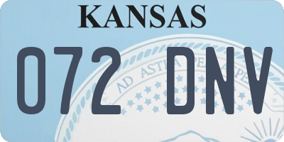 KS license plate 072DNV