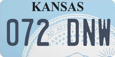 KS license plate 072DNW