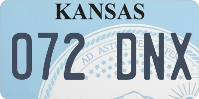 KS license plate 072DNX