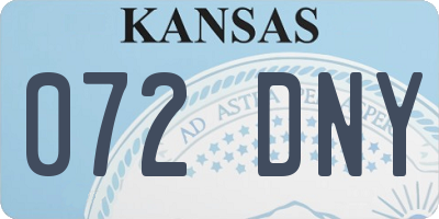 KS license plate 072DNY