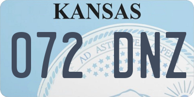KS license plate 072DNZ