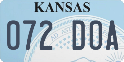 KS license plate 072DOA