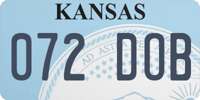KS license plate 072DOB
