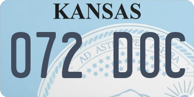 KS license plate 072DOC