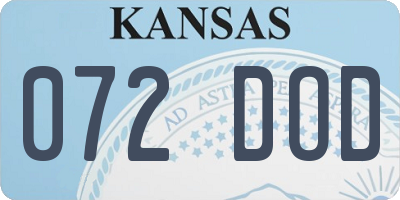KS license plate 072DOD
