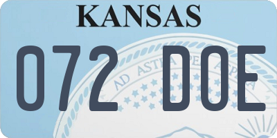 KS license plate 072DOE