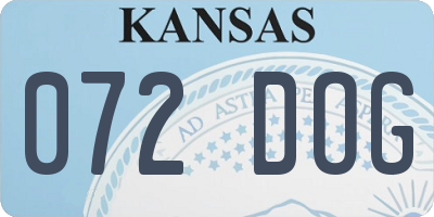 KS license plate 072DOG
