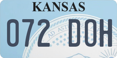KS license plate 072DOH