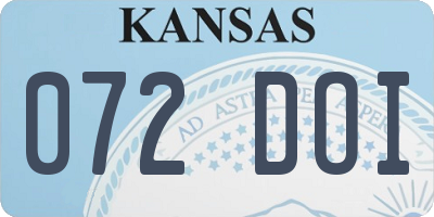 KS license plate 072DOI