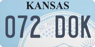 KS license plate 072DOK