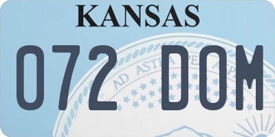 KS license plate 072DOM