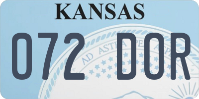 KS license plate 072DOR