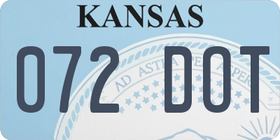 KS license plate 072DOT