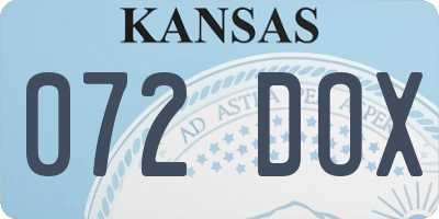 KS license plate 072DOX