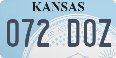 KS license plate 072DOZ
