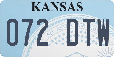 KS license plate 072DTW