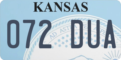 KS license plate 072DUA