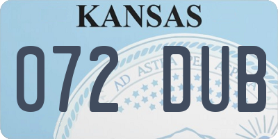 KS license plate 072DUB