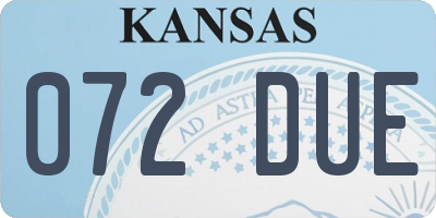 KS license plate 072DUE
