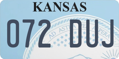 KS license plate 072DUJ
