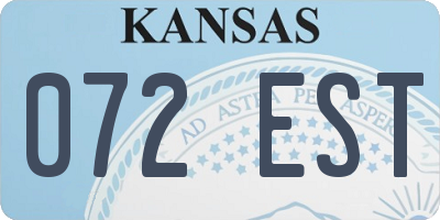 KS license plate 072EST