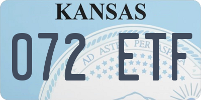 KS license plate 072ETF