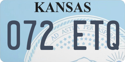 KS license plate 072ETQ