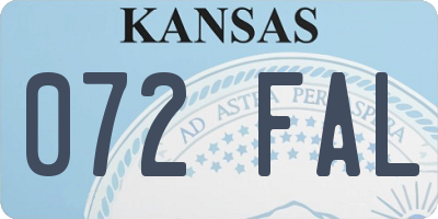 KS license plate 072FAL