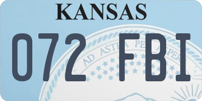 KS license plate 072FBI