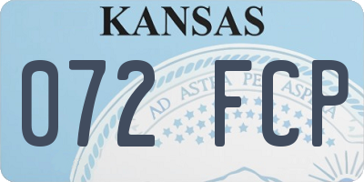 KS license plate 072FCP