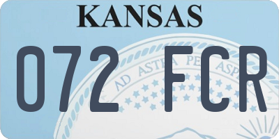 KS license plate 072FCR