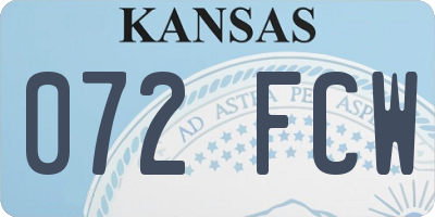 KS license plate 072FCW