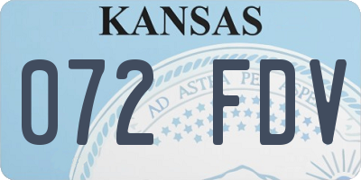 KS license plate 072FDV