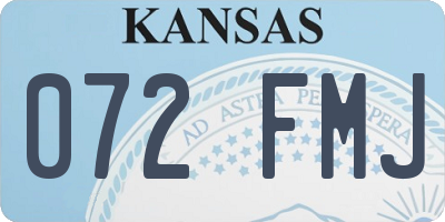 KS license plate 072FMJ