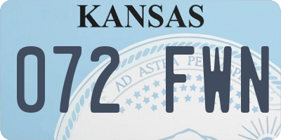 KS license plate 072FWN